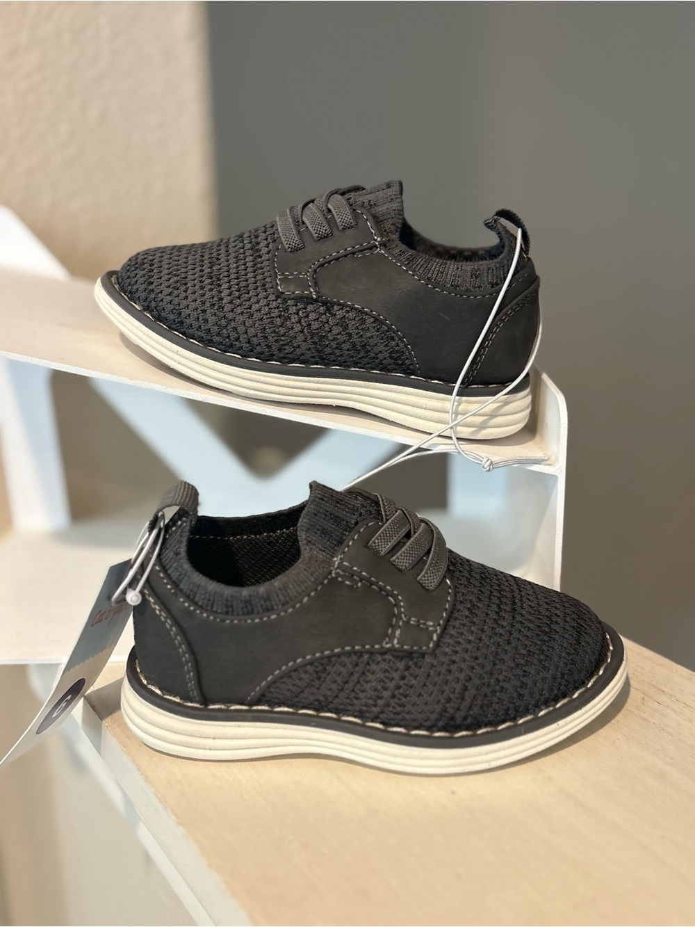 Cat And Jack Shane Knit Dress Formal Wedding Church Shoes Gray Toddler Sz 6 NEW